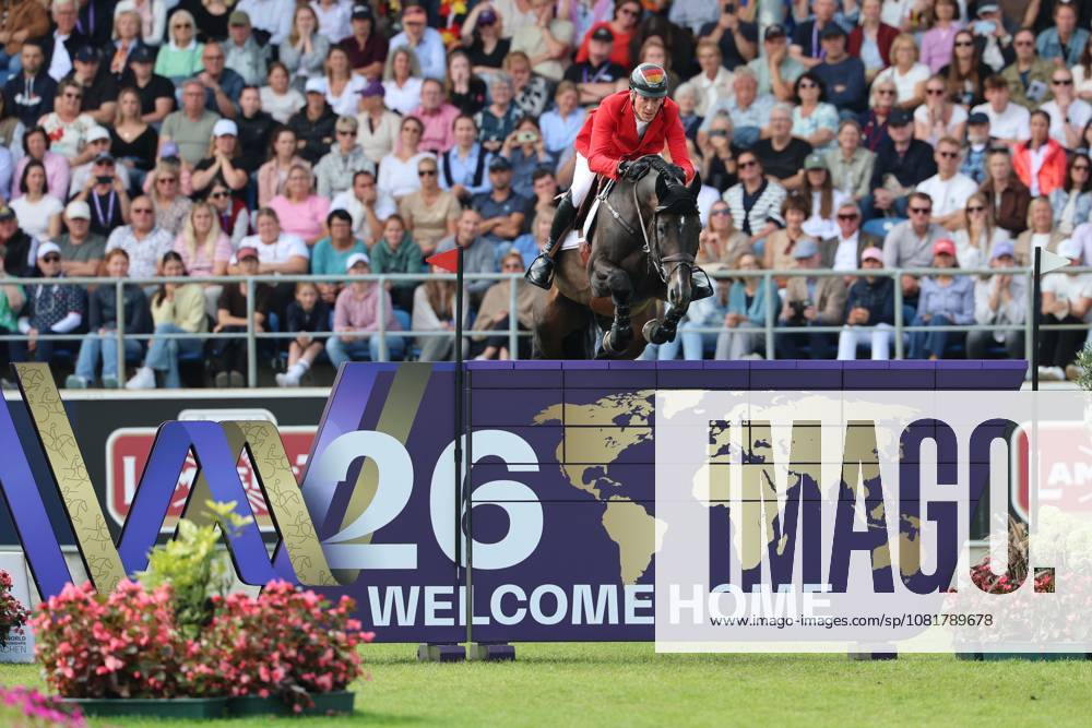Daniel Deusser (GER, Deutschland) mit Pferd Otello de Guldenboom , Springen, FEI Jumping World Championship, WM, Weltmeisterschaft , FEI Jumping World Championship, Competition Individual Final, Longines-Prize, Longines-Preis, Finale Einzelwertung, Jumping , AACHEN - FEI World Championships 2026, Weltfest des Pferdesports, Reitsport Weltmeisterschaft 2026, Aachen 2026, Welcome Home 2026, Aachener Soers, 11. bis 23. August 2026, Reitsport, 23.08.2026, Aachen Aachener Soers Deutschland