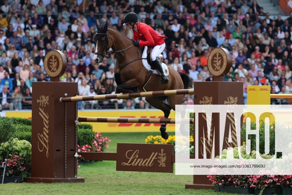 Sophie Hinners (GER, Deutschland) mit Pferd Iron Dames Singclair scheitert am letzten Hindernis, Springfehler , Springen, FEI Jumping World Championship, WM, Weltmeisterschaft , FEI Jumping World Championship, Competition Individual Final, Longines-Prize, Longines-Preis, Finale Einzelwertung, Jumping , AACHEN - FEI World Championships 2026, Weltfest des Pferdesports, Reitsport Weltmeisterschaft 2026, Aachen 2026, Welcome Home 2026, Aachener Soers, 11. bis 23. August 2026, Reitsport, 23.08.2026, Aachen Aachener Soers Deutschland