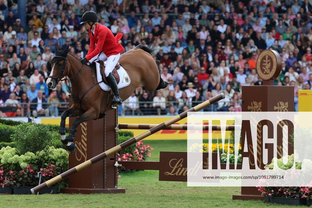 Sophie Hinners (GER, Deutschland) mit Pferd Iron Dames Singclair scheitert am letzten Hindernis, Springfehler , Springen, FEI Jumping World Championship, WM, Weltmeisterschaft , FEI Jumping World Championship, Competition Individual Final, Longines-Prize, Longines-Preis, Finale Einzelwertung, Jumping , AACHEN - FEI World Championships 2026, Weltfest des Pferdesports, Reitsport Weltmeisterschaft 2026, Aachen 2026, Welcome Home 2026, Aachener Soers, 11. bis 23. August 2026, Reitsport, 23.08.2026, Aachen Aachener Soers Deutschland