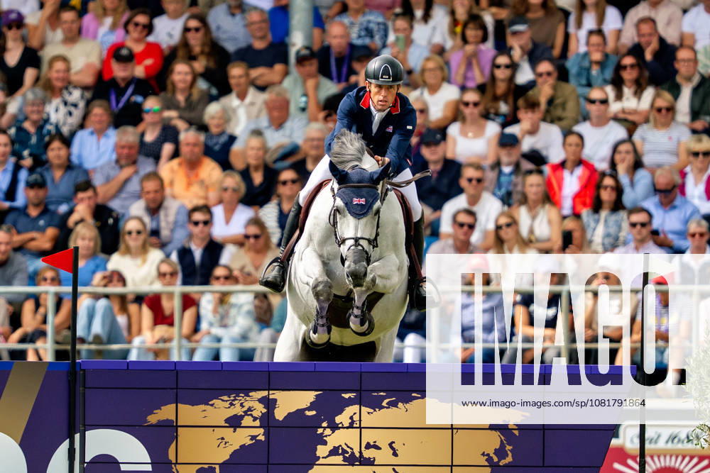 Scott Brash auf Hello Mango (GBR) FEI Jumping World Championship, WM, Weltmeisterschaft Aachen 2026, Third Competition Individual Final, Longines-Prize, 23.08.2026 FEI Jumping World Championship Aachen 2026, Third Competition Individual Final, Longines-Prize, 23.08.2026 Aachen