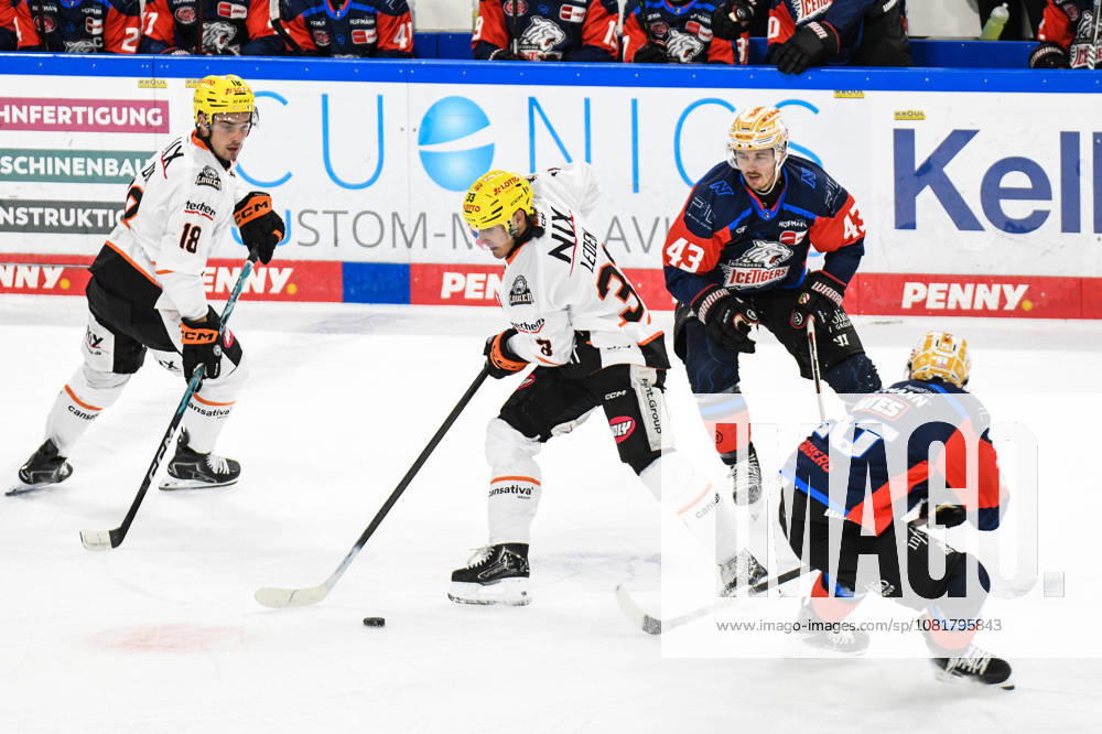 Nuernberg Ice Tigers vs. Loewen Frankfurt, Eishockey, Deutsche Eishockey Liga, Penny DEL, Vorbereitungsspiel, Gaeuboden Cup, Saison 2026 2027 am 23.08.2026 Matej Leden (Loewen Frankfurt), Eishockey Herren, Deutsche Eishockey Liga, Penny DEL, Vorbereitungsspiel, Gaeuboden Cup, Saison 2026 2027 am 23.08.2026 im Eisstadion am Pulverturm, Nuernberg Ice Tigers (blau) gegen Loewen Frankfurt (weiss)