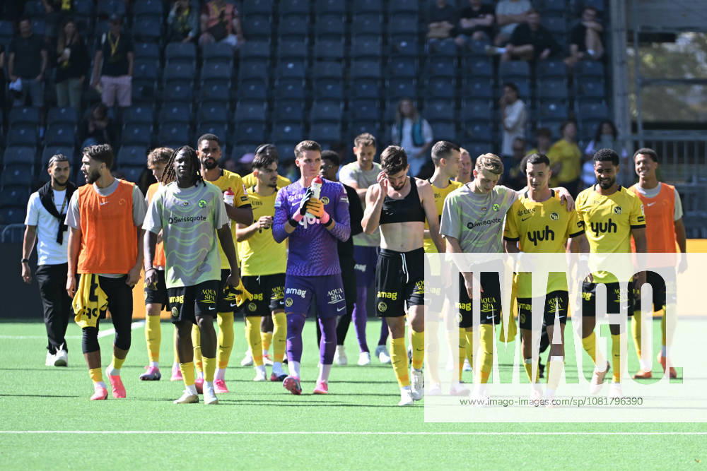 The BSC Young Boys players are celebrating their victory after the game during the Swiss Super League match between BSC Young Boys and FC Vaduz at Stadion Wankdorf on August 23, 2026 in Bern, Switzerland. Bern Stadion Wankdorf Bern Switzerland