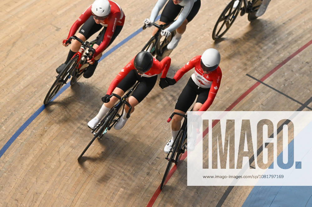 2026 UCI Junior Track World Championships Picture by Mathew Wells SWpix.com - 23 08 2026 - Cycling - 2026 UCI Junior Track World Championships - Heusden-Zolder, Flanders, Belgium - Women Madison Final - Elodie Malois and Sandrine Veilleux of Canada