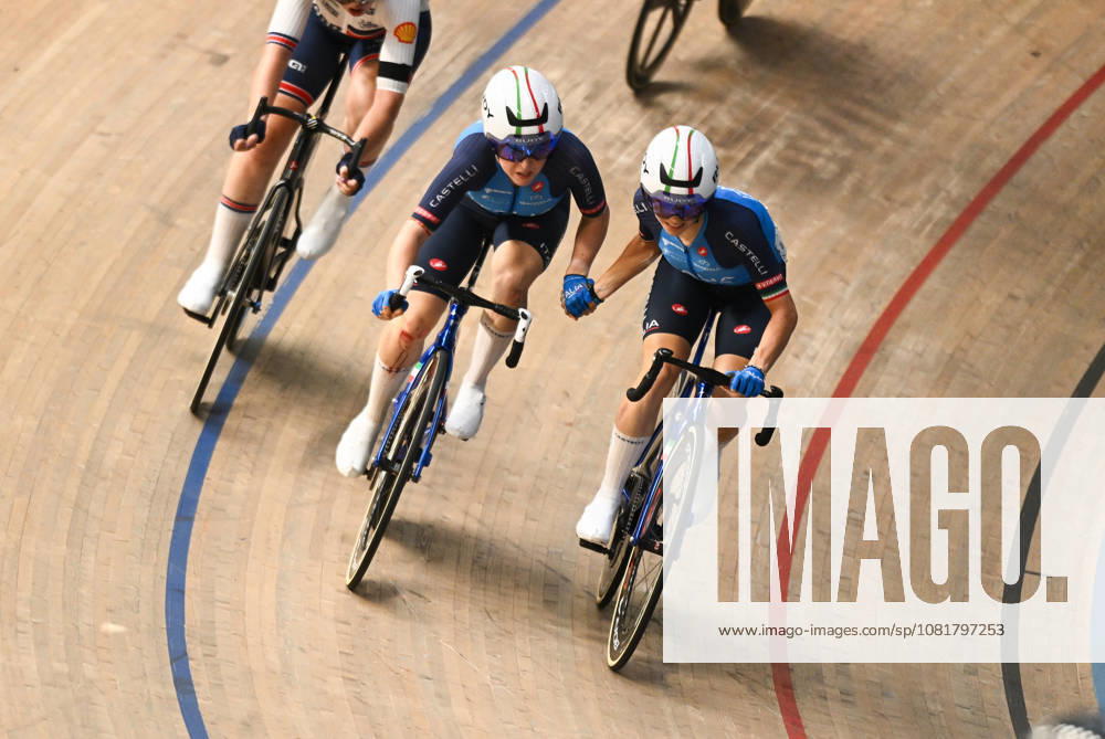2026 UCI Junior Track World Championships Picture by Mathew Wells SWpix.com - 23 08 2026 - Cycling - 2026 UCI Junior Track World Championships - Heusden-Zolder, Flanders, Belgium - Women Madison Final - Agata Campana and Matilde Rossignoli of Italy
