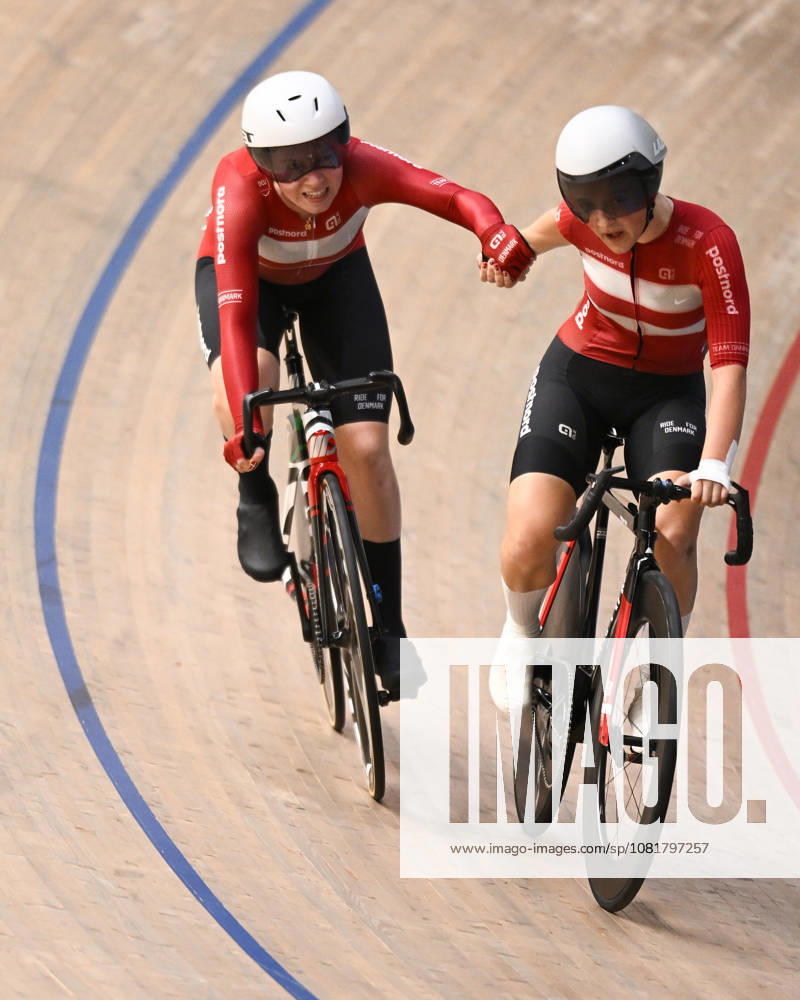 2026 UCI Junior Track World Championships Picture by Mathew Wells SWpix.com - 23 08 2026 - Cycling - 2026 UCI Junior Track World Championships - Heusden-Zolder, Flanders, Belgium - Women Madison Final - Ida Fialla and Aia Marie Rasmussen of Denmark