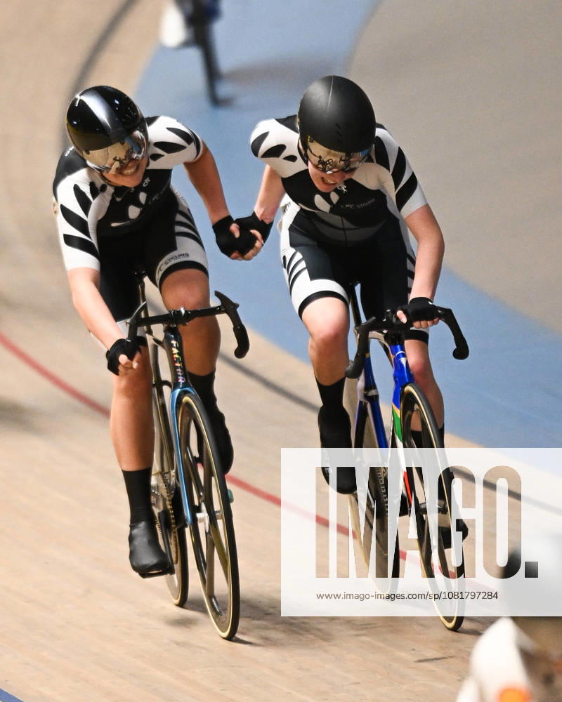 2026 UCI Junior Track World Championships Picture by Mathew Wells SWpix.com - 23 08 2026 - Cycling - 2026 UCI Junior Track World Championships - Heusden-Zolder, Flanders, Belgium - Women Madison Final - Lily Keast and Neve McKenzie of New Zealand