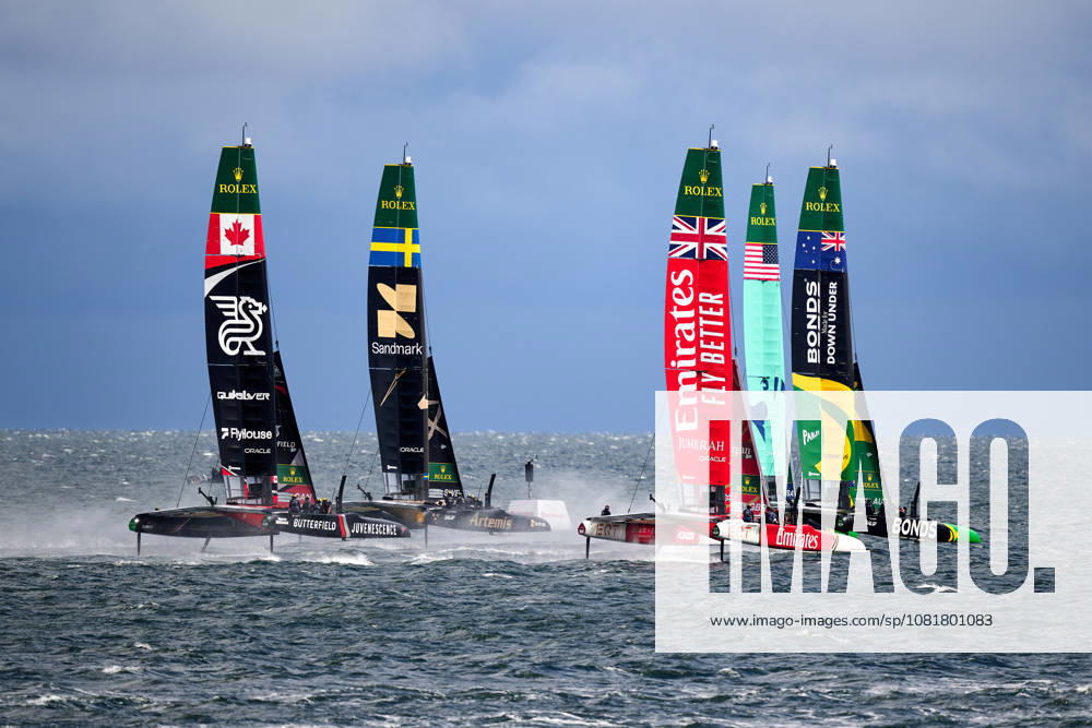 GER, Sail GP, Rockwool Germany Sail Grand Prix, Sassnitz, 22.-23.08.2026, Deutschland, Samstag, 23.08.2026, Renntag 2, BONDS FLYING ROOS - Sail GP Team - Australia; Driver - Tom Slingsby, U.S. SAIL GP TEAM - United States; Driver - Taylor Canfield,, EMIRATES GBR - Sail GP Team - Great Britain; Driver - Dylan Fletcher, ARTEMIS - Sali GP Team - Sweden; Driver - Nathan Outteridge, NORTHSTAR - Sail GP TeaM - CANADA; Driver - Giles Scott, GER, Sail GP, Rockwool Germany Sail Grand Prix, Sassnitz, 22.-23.08.2026, Deutschland, Samstag, 23.08.2026, Renntag 2,