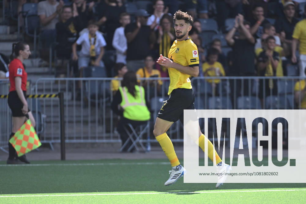 Armin Gigovic of Young Boys celebrates his goal to make it 4:2 during the Swiss Super League match between BSC Young Boys and FC Vaduz at Stadion Wankdorf on August 23, 2026 in Bern, Switzerland. Bern Stadion Wankdorf Bern Switzerland