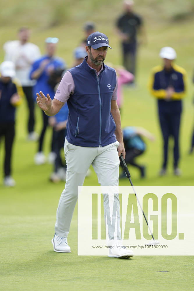 BALMEDIE, SCOTLAND - AUG 23: Scott Jamieson (SCO) after holing a putt on the 14th green during Round 4 at the 2026 Nexo Championship at the Trump International Golf Links, Balmedie on August 23, 2026 in Aberdeenshire, Scotland The 2026 Nexo Championship