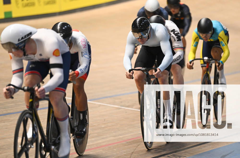 2026 UCI Junior Track World Championships Picture by Mathew Wells SWpix.com - 23 08 2026 - Cycling - 2026 UCI Junior Track World Championships - Heusden-Zolder, Flanders, Belgium - Men Keirin Semifinals - Mikhail Demish of AIN