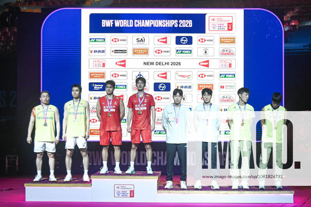 India BWF Championships 2026 Finalists of the Men s Doubles pose with their medals at the BWF World Championships 2026 in New Delhi, India, on August 23, 2026. New Delhi Delhi India
