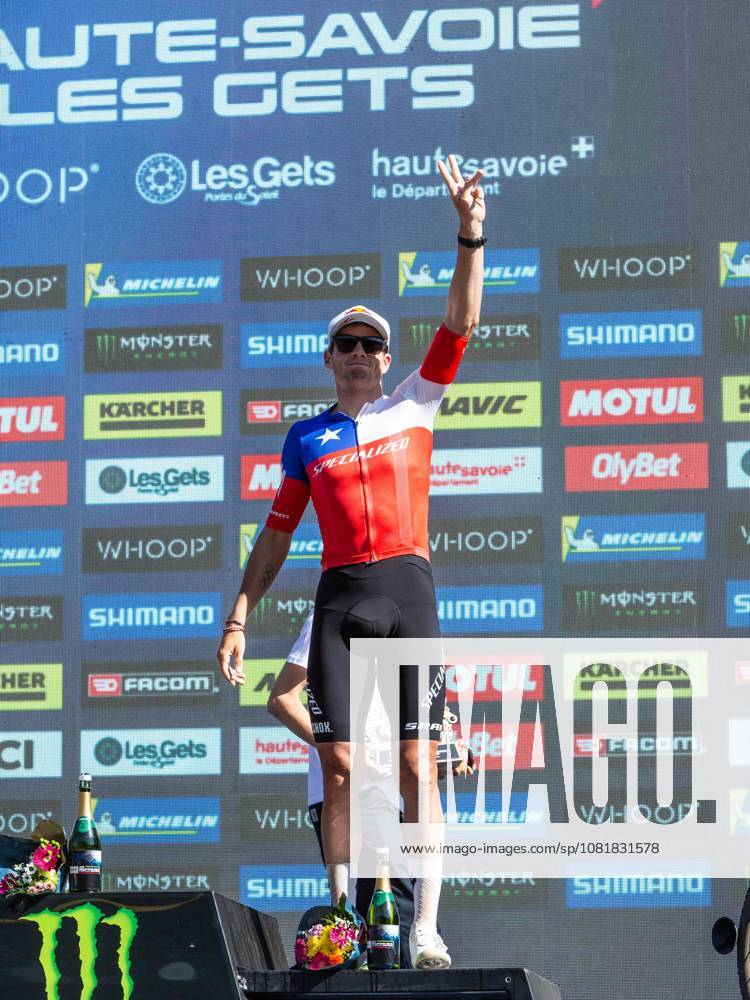 UCI coupe du monde cross country elite hommes Compagnon Michel MAXPPP - Les Gets 23 08 2026 UCI coupe du monde cross country elite hommes 1er Boichis Adrien France 2eme Van der Poel Mathieu Nederland 3eme Vidaurre Kossmann Martin CHI The 2026 UCI Mountain Bike World Series