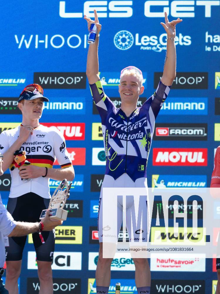 UCI coupe du monde Cross country moins de 23 ans hommes Compagnon Michel MAXPPP - Les Gets 23 08 2026 UCI coupe du monde Cross country moins de 23 ans hommes 1er Pedersen Hebi Gustav 2eme Kruger Benjamin Germany 3eme Schehl Paul Germany The 2026 UCI Mountain Bike World Series