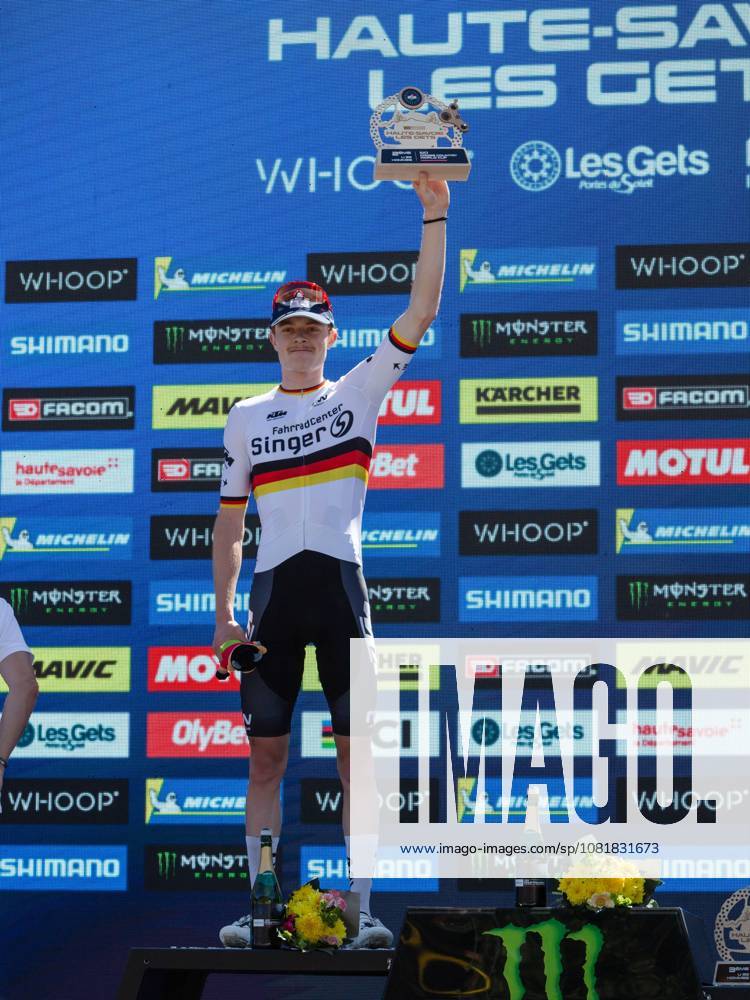 UCI coupe du monde Cross country moins de 23 ans hommes Compagnon Michel MAXPPP - Les Gets 23 08 2026 UCI coupe du monde Cross country moins de 23 ans hommes 1er Pedersen Hebi Gustav 2eme Kruger Benjamin Germany 3eme Schehl Paul Germany The 2026 UCI Mountain Bike World Series