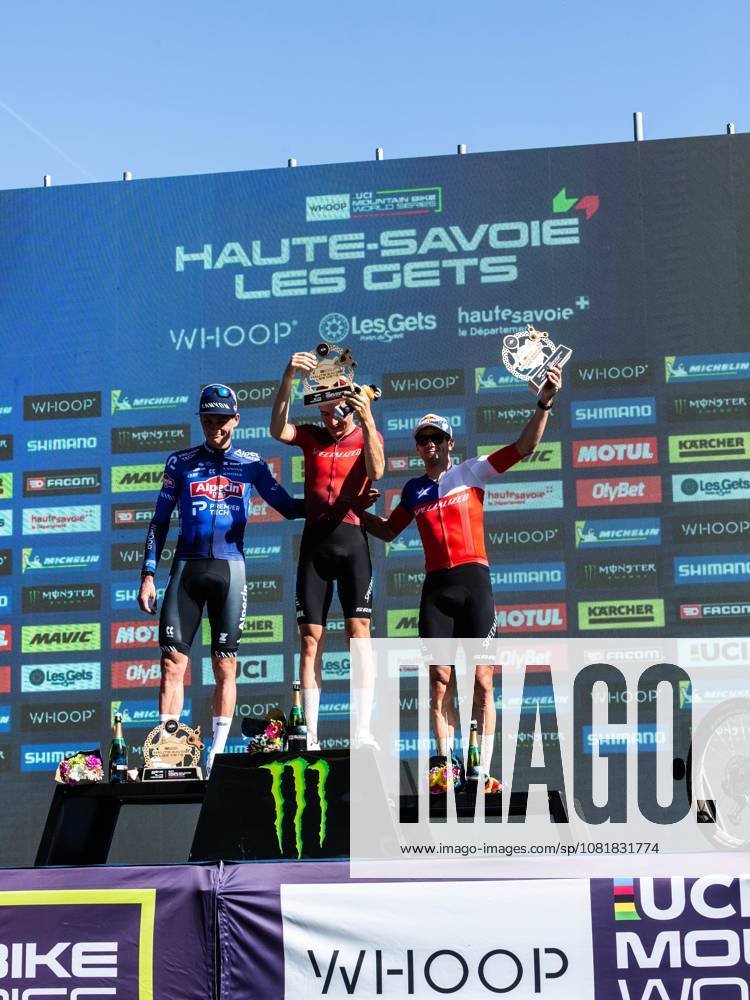 UCI coupe du monde cross country elite hommes Compagnon Michel MAXPPP - Les Gets 23 08 2026 UCI coupe du monde cross country elite hommes 1er Boichis Adrien France 2eme Van der Poel Mathieu Nederland 3eme Vidaurre Kossmann Martin CHI The 2026 UCI Mountain Bike World Series
