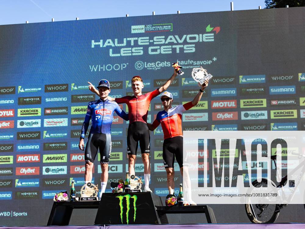 UCI coupe du monde cross country elite hommes Compagnon Michel MAXPPP - Les Gets 23 08 2026 UCI coupe du monde cross country elite hommes 1er Boichis Adrien France 2eme Van der Poel Mathieu Nederland 3eme Vidaurre Kossmann Martin CHI The 2026 UCI Mountain Bike World Series