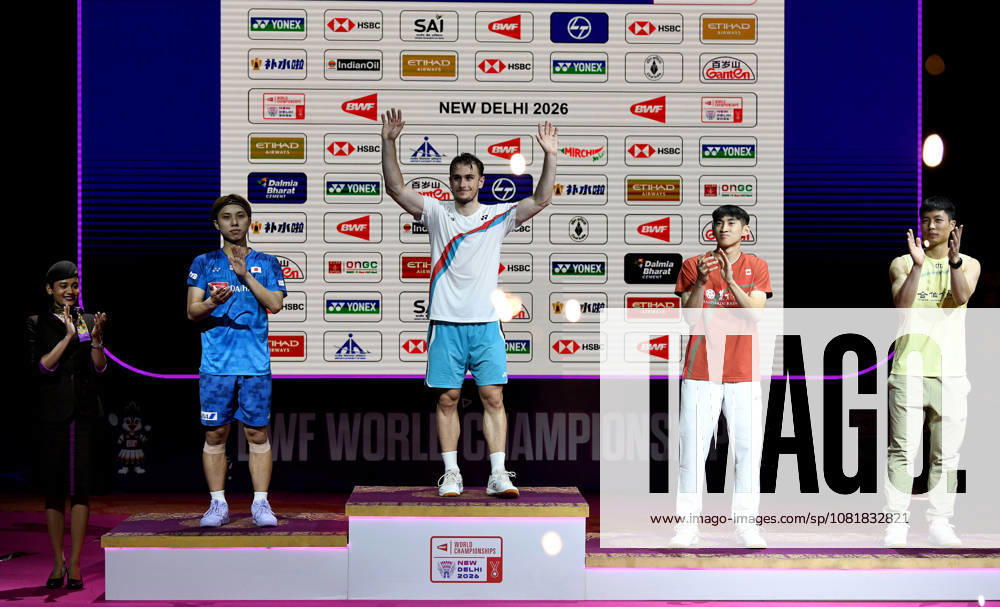 2026 BWF World Championships: Medallists of Men s Singles New Delhi, Aug 23 (ANI): (L-R) Japan s Kodai Naraoka (Silver), France s Alex Lanier (Gold), Canada s Victor Lai (Bronze), and Taiwan s Chou Tien-Chen (Bronze) from the men s singles category stand on the podium at the BWF World Championships at Indira Gandhi Indoor Stadium, in New Delhi on Sunday. NEW DELHI Delhi India