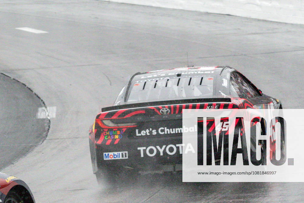 LOUDON, NH - AUGUST 23: Pole sitter, Tyler Reddick ( 45 23XI Racing Chumba Casino Toyota) kicks up some spray on the parade laps prior to the start of the NASCAR, Motorsport, USA Cup Series Dollar Tree 301 on August 23, 2026, at New Hampshire Motor Speedway in Loudon, NH. (Photo by David Hahn Icon Sportswire) AUTO: AUG 23 NASCAR Cup Series Dollar Tree 301 Icon260823003