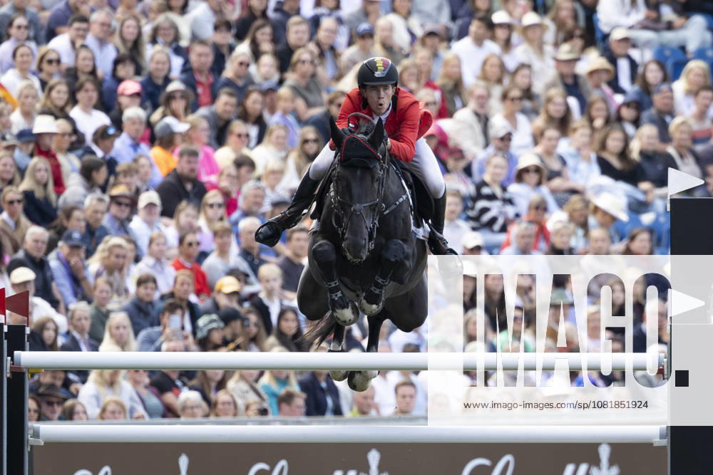 Thibeau SPITS (BEL) auf Impress-K van t Kattenheye Z, im Sprung ueber den Zielsprung, gewinnt Silber, Einzelbild, Einzelaktion, Aktion, Springen S3, Umlauf B, FEI Jumping World Championship, WM, Weltmeisterschaft - Individual Final - LONGINES-Preis, am 23.08.2026, FEI Reit Weltmeisterschaft Aachen 2026 vom 11. - 23.08.2026 in Aachen Deutschland; Â