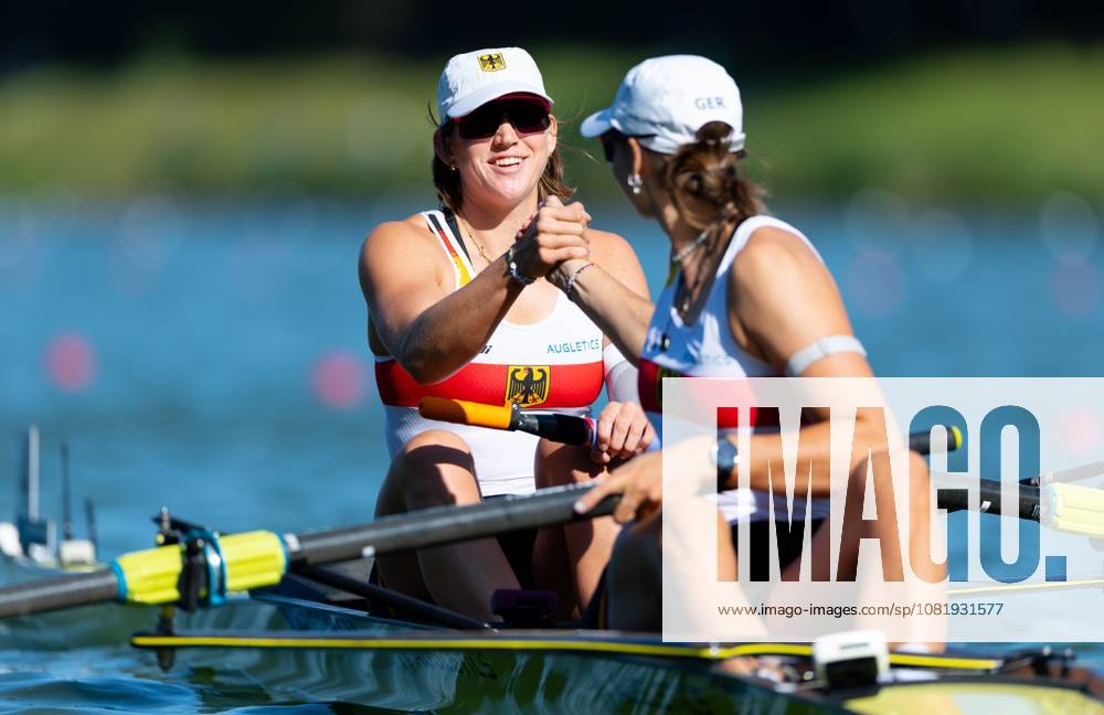 AMSTERDAM - Luise Bachman and Tabea Schendekehl (GER) in action during the heats for the women s pair without cox at the World Rowing Championships on the Bosbaan in the Amsterdam Forest. IRIS VAN DEN BROEK ANP ANPxSportx IVx 566196949 originalFilename: 566196949