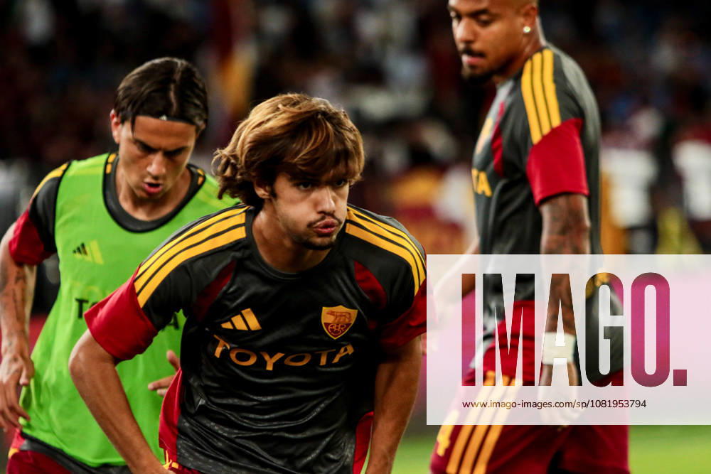 IPA87770696 - Rodrigo Mora of AS Roma during the AS Roma vs. ACF Fiorentina Italian Serie A soccer match in Rome, Italy, on August 24, 2026