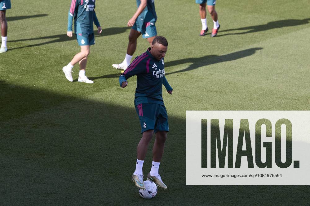 Kylian Mbappe of Real Madrid CF seen in action during the training session at Ciudad Real Madrid, on the eve of the LaLiga EA Sports 2026 2027 week 1 football match between Real Madrid CF and Real Sociedad.Real Madrid CF is holding its final training session and pre-match press conference, PK, Pressekonferenz ahead of its first LaLiga home game, which it will play tomorrow against Real Sociedad. Madrid Spain - ZUMAs197 20260825_aaa_s197_020