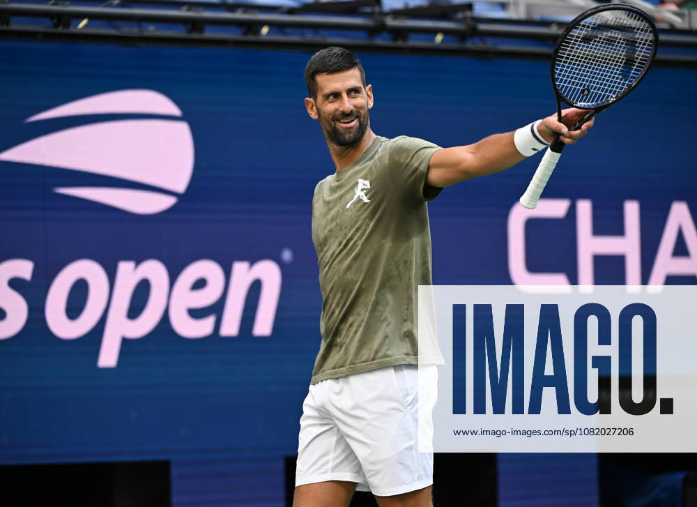 FLUSHING NY- AUGUST 26: Novak Djokovic is seen on the practice court during the 2026 US Open at the USTA Billie Jean King National Tennis Center on August 26, 2026 in Flushing Queens.
