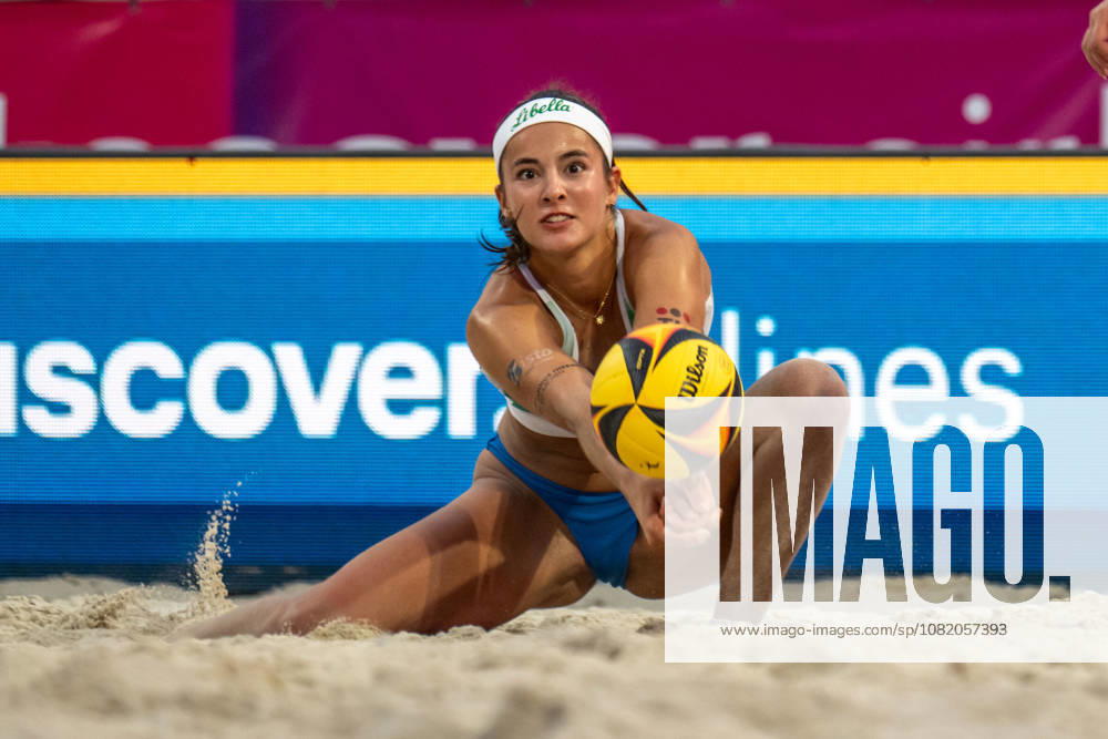 German Beach Championship - Deutsche Beachvolleyball Meisterschaft Dortmund, Germany 27.08.2026 DORTMUND, GERMANY - AUGUST 27: Sophia Neuß (Player 2, Eintracht Spontent) during the German Beach Championship - Deutsche Beachvolleyball Meisterschaft at Dortmund on August 27, 2026 in Dortmund, Germany.