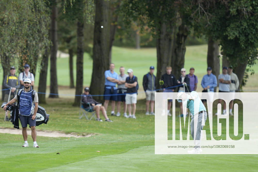 SUTTON COLDFIELD, ENGLAND - AUG 28: Ewen Ferguson (SCO) plays from the sixteenth fairway during the completion of the delayed Round 1 at the 2026 Husqvarna British Masters at The Belfry, Sutton Coalfield on August 28, 2026 in Warwickshire, England The 2026 Husqvarna British Masters