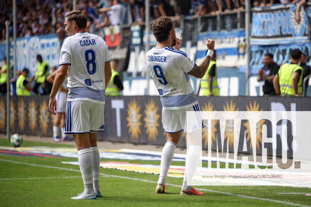 GER, Fussball, Herren, 3. Liga, Saison 2026 2027, MSV Duisburg - FC Würzburger Kickers Lex-Tyger Lobinger (Duisburg) Torjubel, jubelt nach seinem Treffer zum 2:0 Duisburg schauinsland-reisen-Arena Nordrhein-Westfalen Deutschland