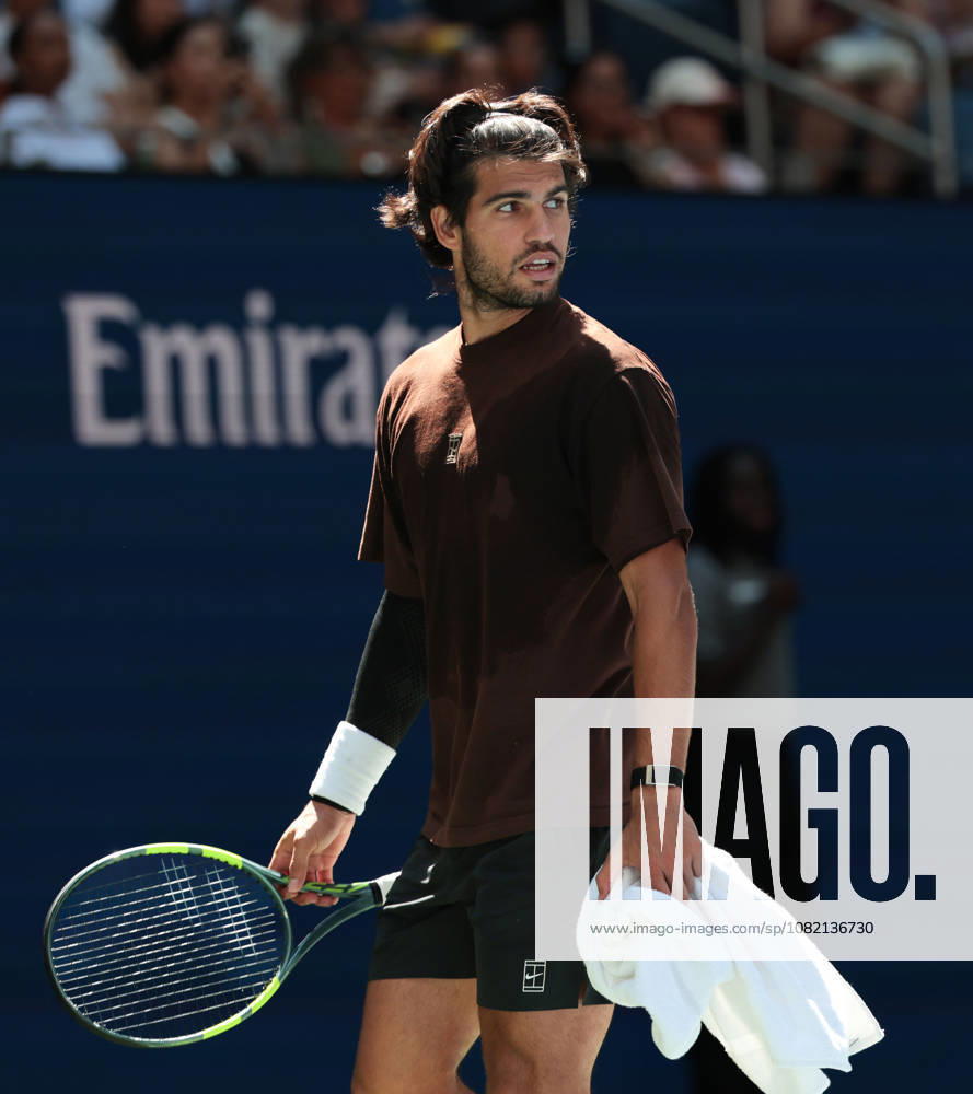 Carlos Alcaraz, Training, Practice, US Open Championships, Billie Jean King National Tennis Center, Flushing Meadows, New York, USA .