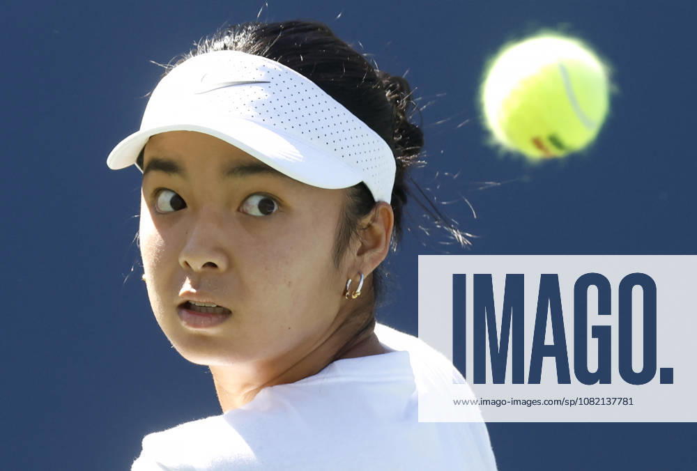 Alexandra Eala of the Philippines practices on The Grandstand Court with Naomi Osaka of Japan at the 2026 US Open Tennis Championship at the USTA Billie Jean King National Tennis Center in New York City on Saturday, August 29, 2026. NYP20260829102 JOHNxANGELILLO