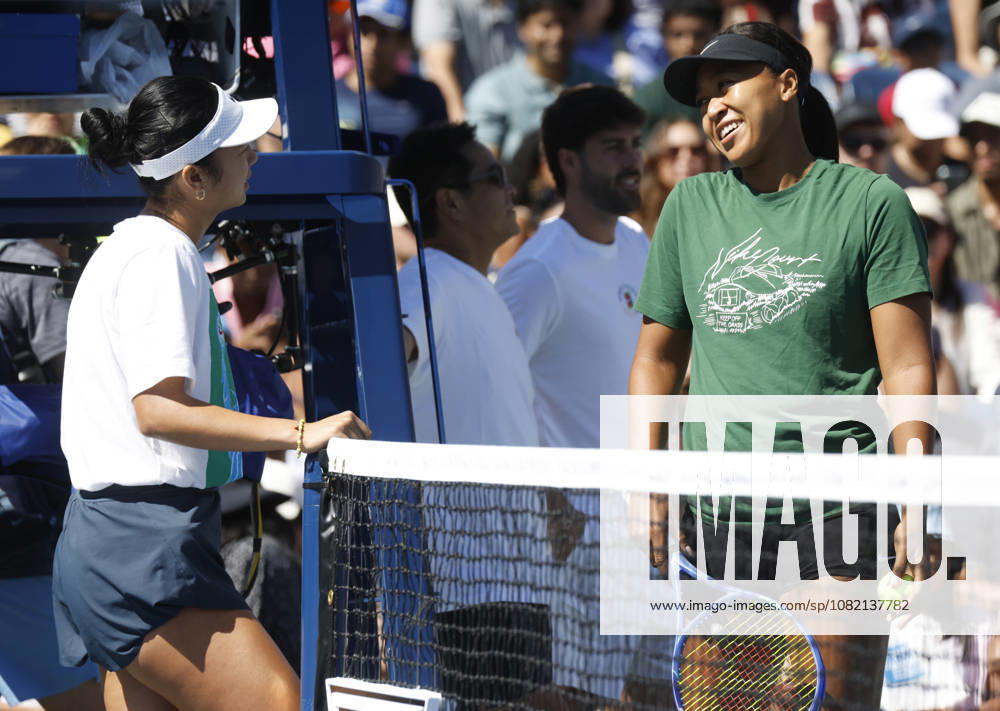 Alexandra Eala of the Philippines practices on The Grandstand Court with Naomi Osaka of Japan at the 2026 US Open Tennis Championship at the USTA Billie Jean King National Tennis Center in New York City on Saturday, August 29, 2026. NYP20260829103 JOHNxANGELILLO