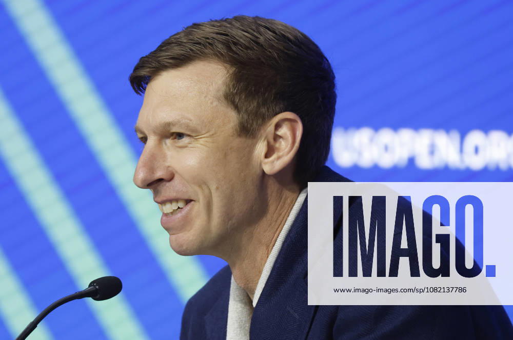 US Open Tournament Director Eric Butorac speaks at a press conference, PK, Pressekonferenz at the 2026 US Open Tennis Championship at the USTA Billie Jean King National Tennis Center in New York City on Saturday, August 29, 2026. NYP20260829108 JOHNxANGELILLO