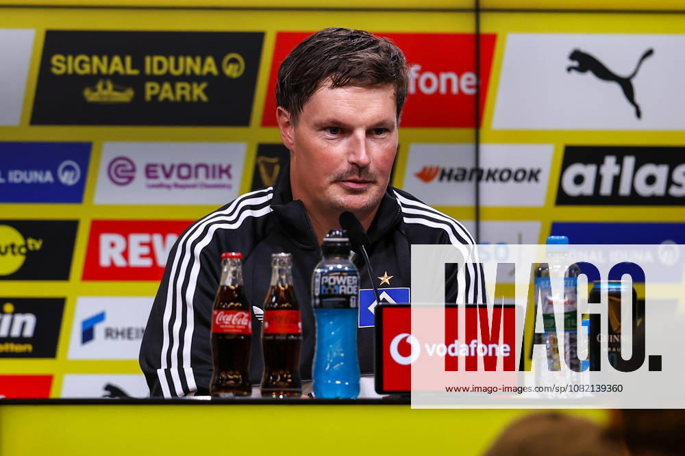 2026.08.29, Fußball, Bundesliga, Borussia Dortmund - Hamburger SV, Signal Iduna Park, 1.Spieltag, Saison 2026 2027: Merlin Polzin (Hamburger SV Trainer) bei der Pressekonferenz DFB regulations prohibit any use of photographs as image sequences and or quasi-video. Photo: WilkowskixPressefotoKochx Nordrhein-Westfalen Deutschland