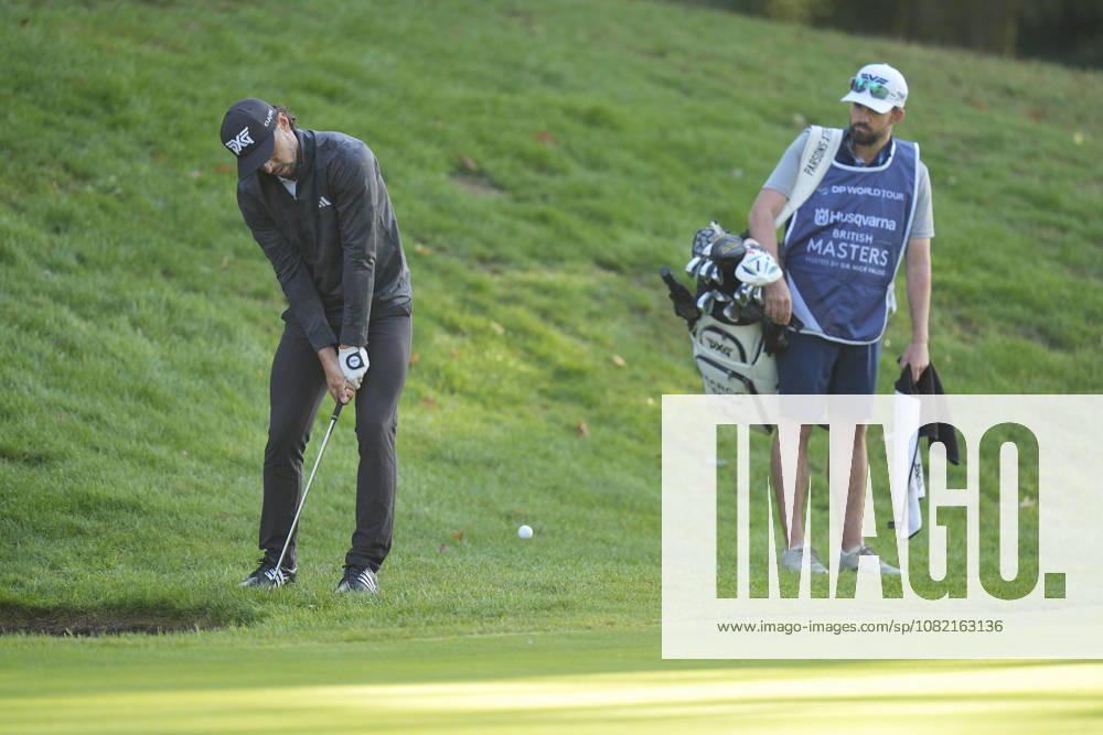 SUTTON COLDFIELD, ENGLAND - AUG 30: Marco Penge (ENG) chips to the 10th green during the delayed Round 3 at the 2026 Husqvarna British Masters at The Belfry, Sutton Coalfield on August 30, 2026 in Warwickshire, England The 2026 Husqvarna British Masters