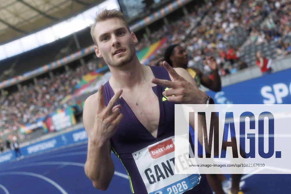Robin GANTER (GER Germany) reacts after competing in the men’s 100m during the ISTAF at Olympic Stadium on August 30, 2026 in Berlin, Germany. Germany