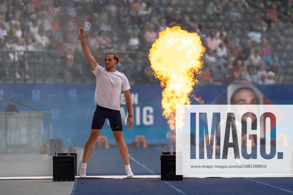 Deutschland: Leichtathletik, Leichtathletik Meeting, Sportfest ISTAF 2026 am 30.08.2026 in Berlin (Olympiastadion): Einlauf Stabhochsprung Männer Robin Emig (Frankreich)