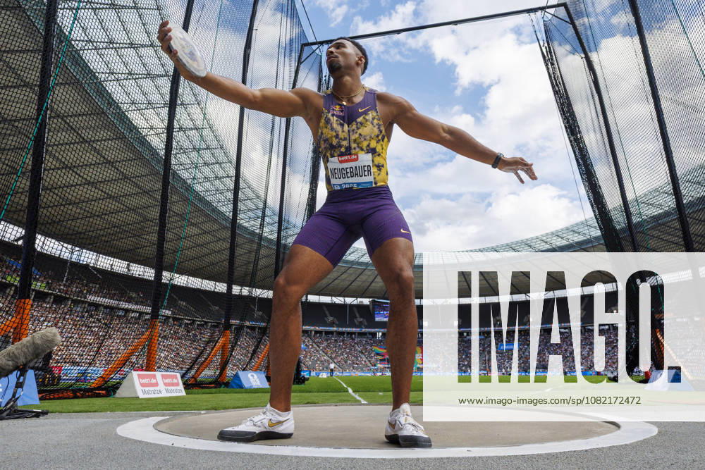 Leo NEUGEBAUER (GER Germany) competing in the men’s discus throw during the ISTAF at Olympic Stadium on August 30, 2026 in Berlin, Germany. Germany