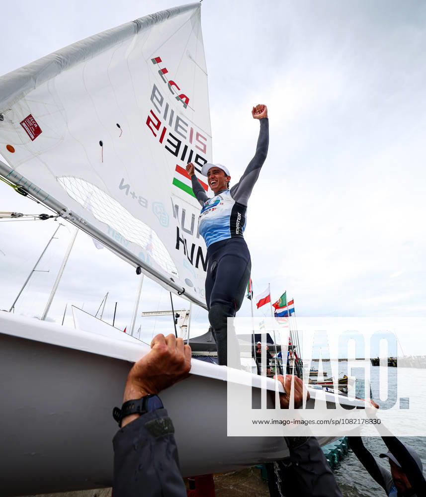 2026 ILCA Laser Men s World Sailing Championships, Dun Laoghaire, Dublin 30 8 2026 Hungarys Jonatan Vadnai celebrates winning Jonatan Vadnai celebrates winning 30 8 2026