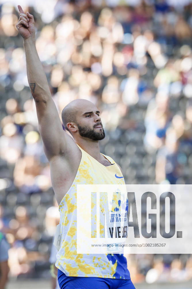Julian WEBER (GER Germany) reacts in the javelin throw during the ISTAF at Olympic Stadium on August 30, 2026 in Berlin, Germany. Germany