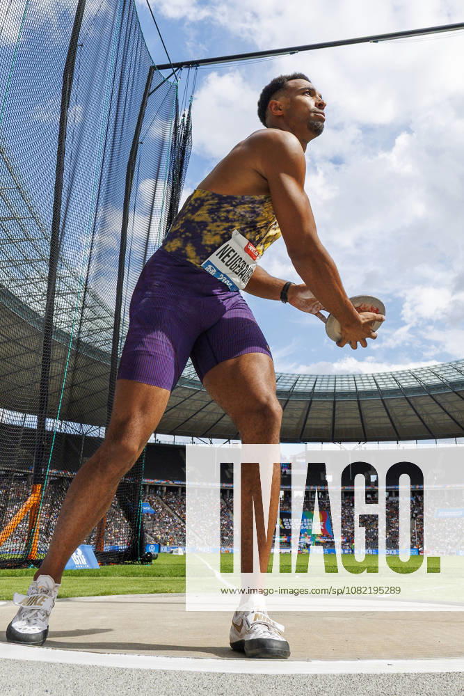 Leo NEUGEBAUER (GER Germany) competing in the men’s discus throw during the ISTAF at Olympic Stadium on August 30, 2026 in Berlin, Germany. Germany
