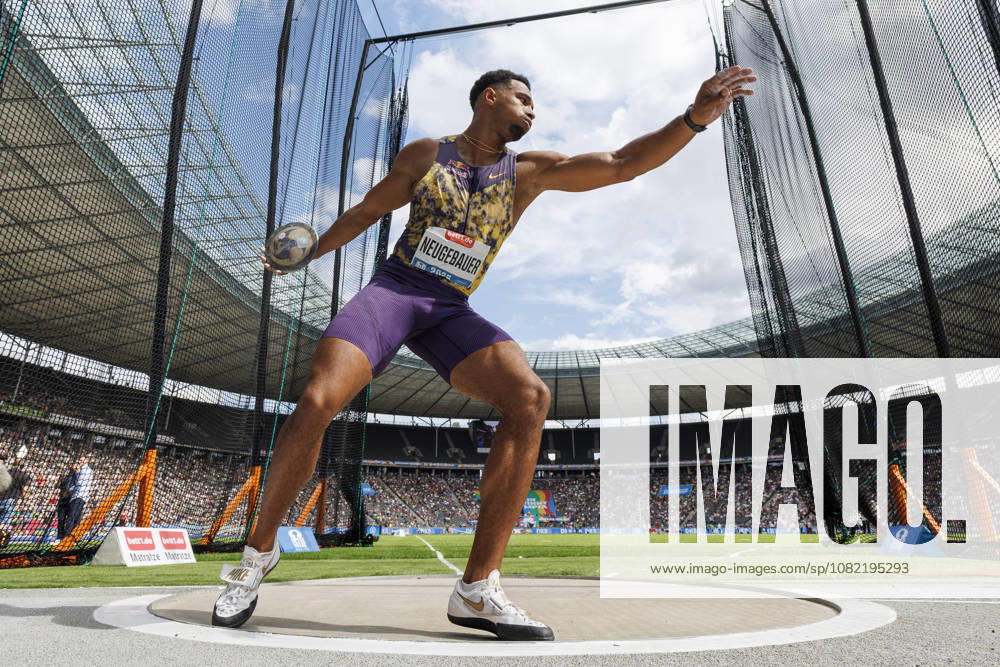 Leo NEUGEBAUER (GER Germany) competing in the men’s discus throw during the ISTAF at Olympic Stadium on August 30, 2026 in Berlin, Germany. Germany