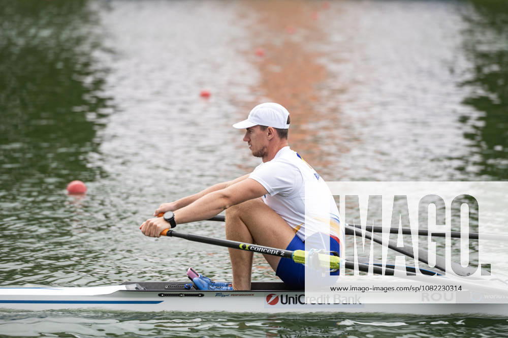 Amsterdam The Netherlands 30th August 2026 2026 World Rowing Championships on the Bosbaan in Amsterdam Men s Single Sculls Final B (Final) Rowers make their ways to the start. Mihai Chiruta (ROU)