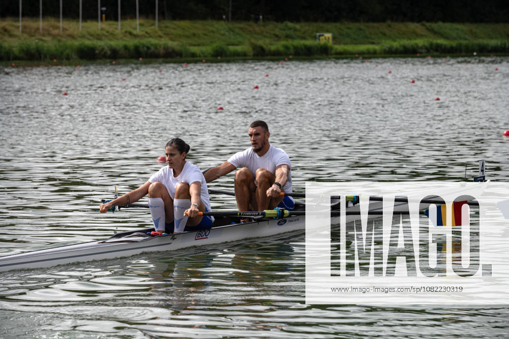 Amsterdam The Netherlands 30th August 2026 2026 World Rowing Championships on the Bosbaan in Amsterdam Mixed Double Sculls Final B (Final) teams make their ways to the start. B Andrei Sebastian Cornea S Andrada-Maria Morosanu (ROU)
