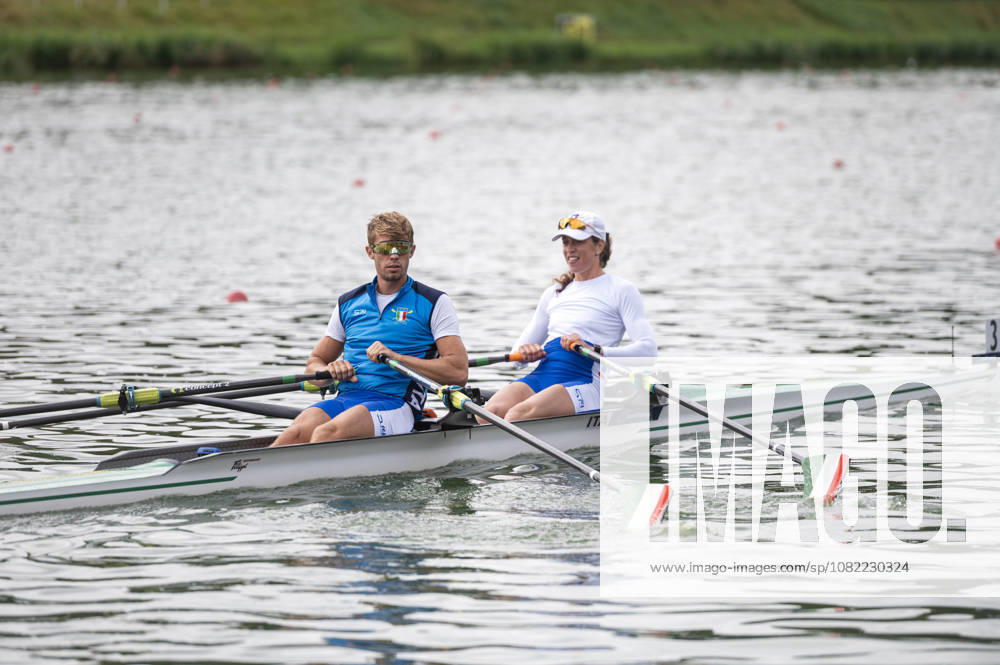 Amsterdam The Netherlands 30th August 2026 2026 World Rowing Championships on the Bosbaan in Amsterdam Mixed Double Sculls Final B (Final) teams make their ways to the start. B Niels Torre S Anna Sarah Sophie Souwer (ITA)