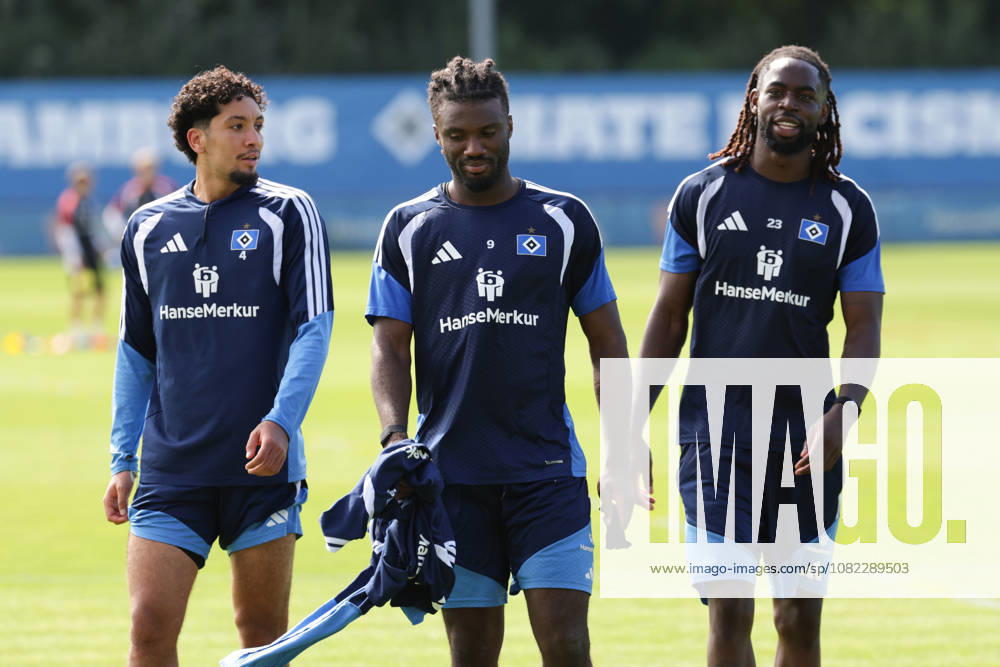 2026.09.02 Fussball 1. Bundesliga Hamburger Sportverein - Training am Volksparkstadion v.l. Bilal Nadir (Hamburger SV, 4), Terem Moffi (Hamburger SV, 9), Jordan Torunarigha (Hamburger SV, 23) (DFL DFB regulations prohibit any use of photographs as image sequences and or quasi-video.