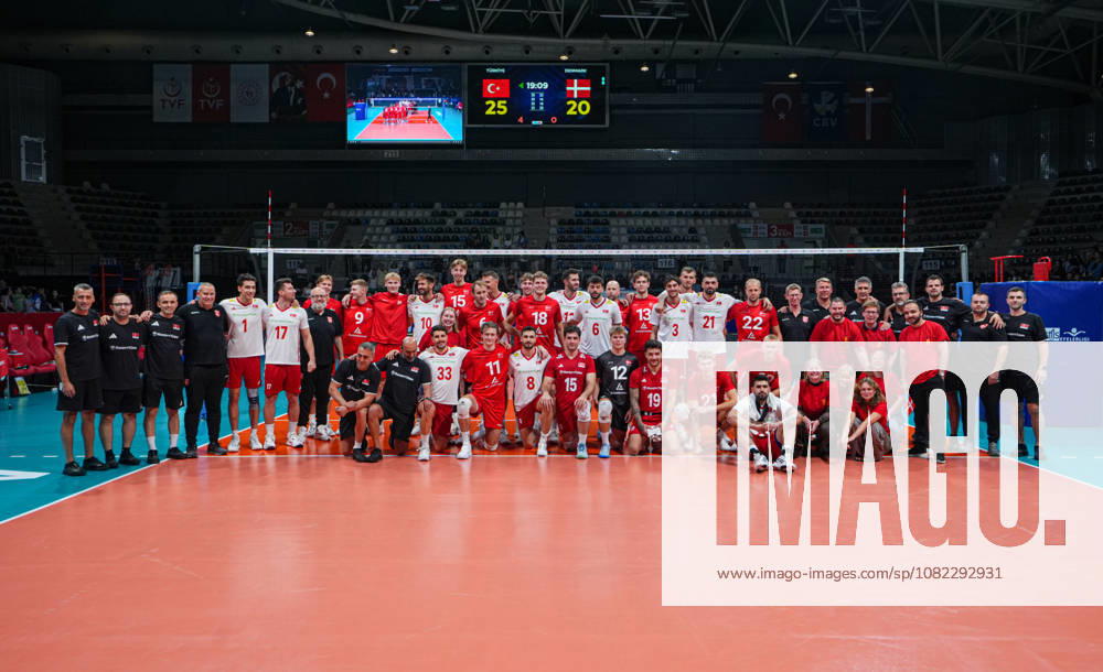 Turkiye v Denmark - CEV EuroVolley 2026 Men Friendly Match ANKARA, TURKIYE - SEPTEMBER 2: Players and coaching staff of Turkiye and Denmark pose for a group photo after a friendly match ahead of the 2026 CEV Men s European Volleyball Championship between Turkiye and Denmark at Baskent Volleyball Hall in Ankara, Turkiye, on September 2, 2026. Guven Yilmaz Anadolu Ankara Turkey. Editorial use only. Please get in touch for any other usage.