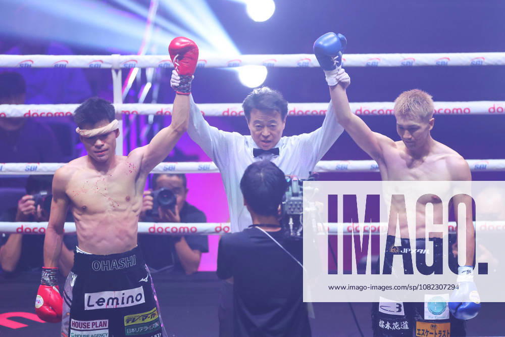 (L-R) Ren Ohashi, Keigo Kitamoto, SEPTEMBER 2, 2026 - Boxing : 8R Feather weight bout at Yokohama BUNTAI in Kanagawa, Japan. Noxthirdxpartyxsales aflo_344540150 YUTAKAx