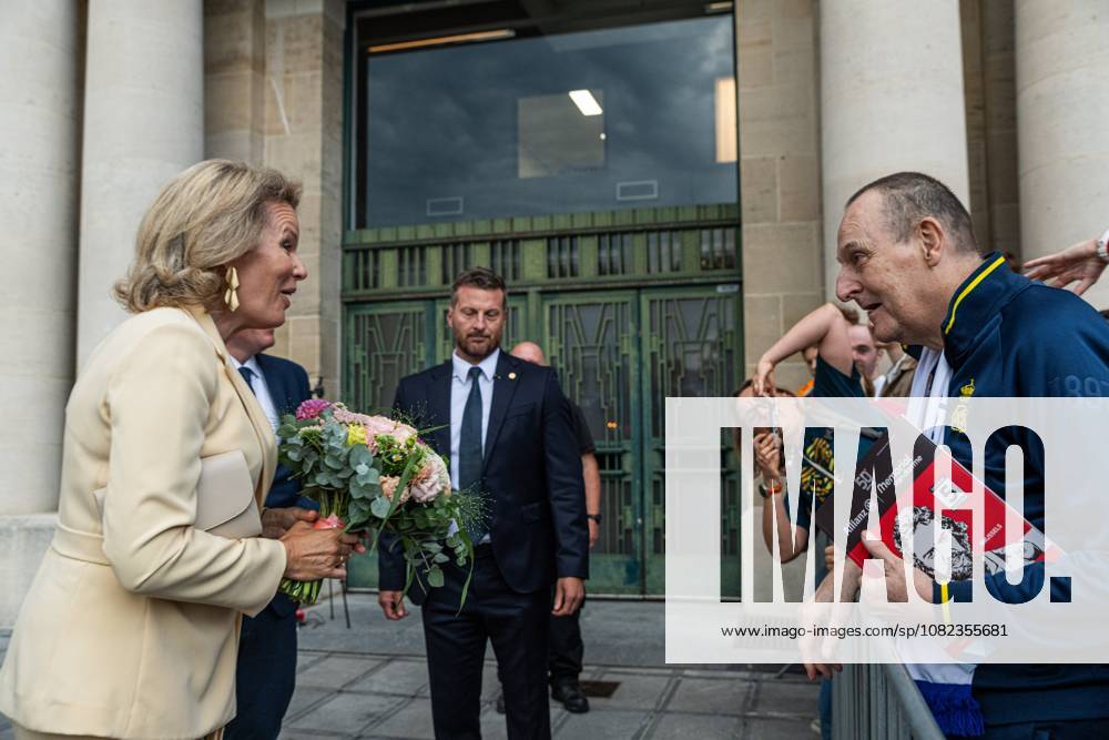 Queen Mathilde of Belgium pictured during the 50th edition of the Memorial Van Damme Diamond League athletics event in Brussels, Friday 4 September 2026. EMILExWINDAL x185250885x